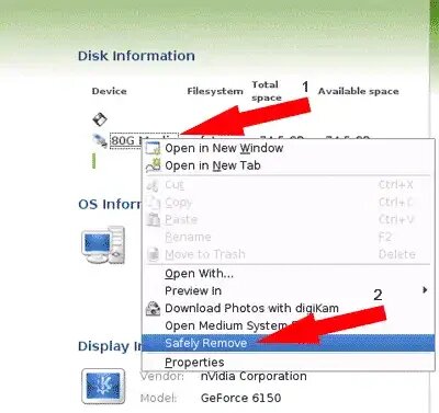 safely remove the usb device