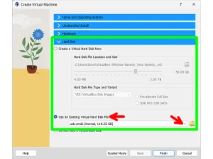Select existing Virtual Disk usb.vmdk