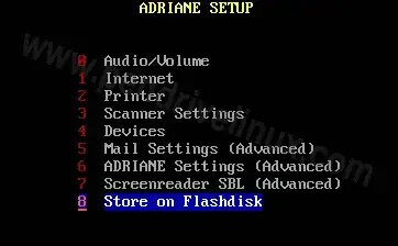 select the option to store on flashdisk