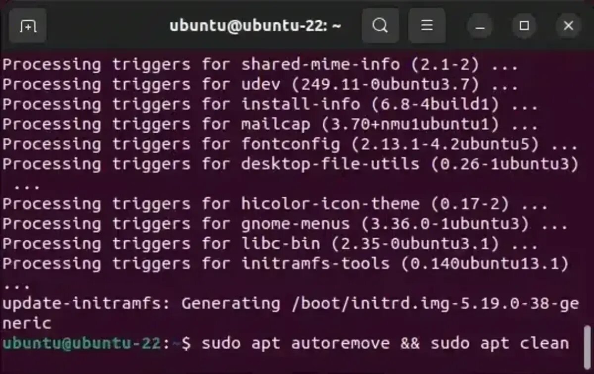 sudo apt autoremove && sudo apt clean