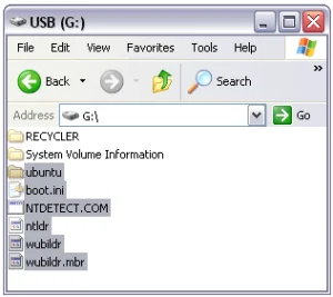 files on the usb drive