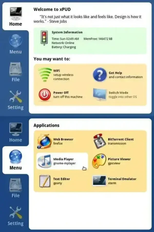 XPUD Desktop Screenshots