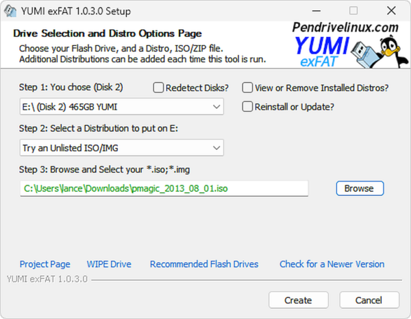 yumi parted magic usb creation